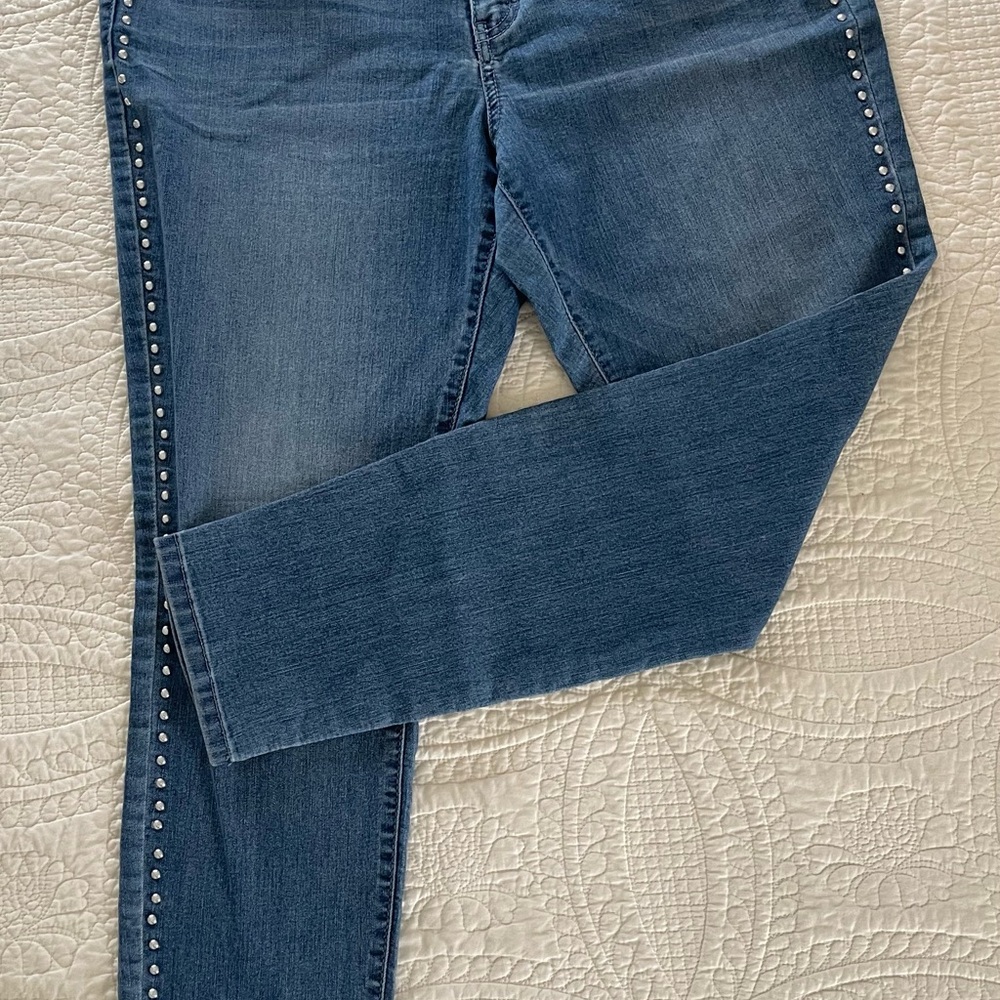 Jennifer Lopez Blue Studded Skinny Jeans